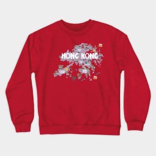 Hong Kong illustrated map Crewneck Sweatshirt